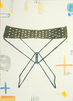 Arnold Hagström, Fällstol, gouache och collografi, 69x49 cm, 3800 kr (+ram 600 kr).