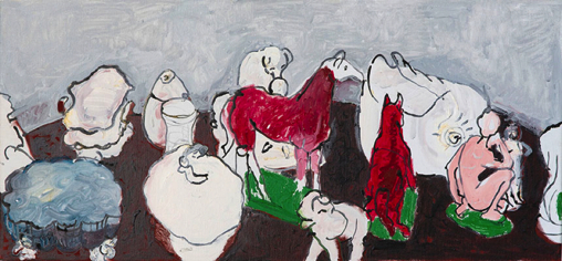 Ingela Johansson, Stilleben I, olja på duk, 44x94 cm, 14000 SEK