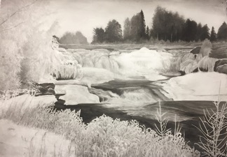 Stefan Lindqvist, Isfästningen, akvarell, 76x104 cm, 40 000 SEK