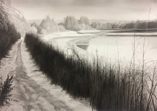 Stefan Lindqvist, Vägen bort, akvarell, 76x104 cm, 40 000 SEK