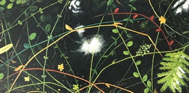 Maria Montner, Grogrunden, akryl på pannå, 25x50 cm, 8000 SEK