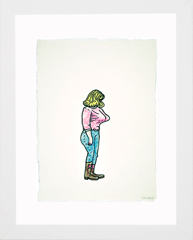 John Rasimus, Disguised, tusch och färgpennor, 31x25 cm med ram,  4500 kr