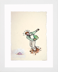 John Rasimus, Snubblar, tusch och färgpennor, 31x25 cm med ram, 4500 kr