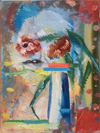 Thomas Edetun, Blommor, olja på duk, 40x30 cm, 9500 SEK