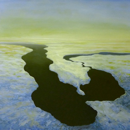 Stefan Lindqvist, Atlantis, olja på mdf, 122 x 122 cm.